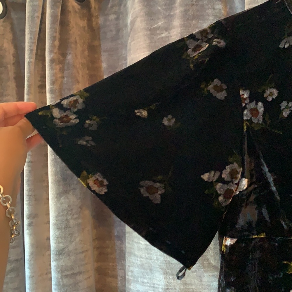 Free People Be My Baby Velvet Floral Size 8 - Picture 7 of 8